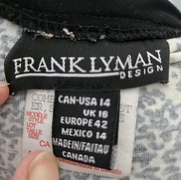 Frank Lyman Design Animal Print Cheeta Mobwife Abstract Size 14 Cardigan - Picture 4 of 5